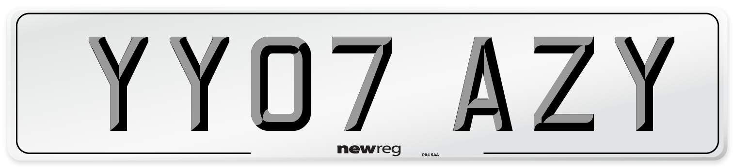 YY07 AZY Number Plate from New Reg